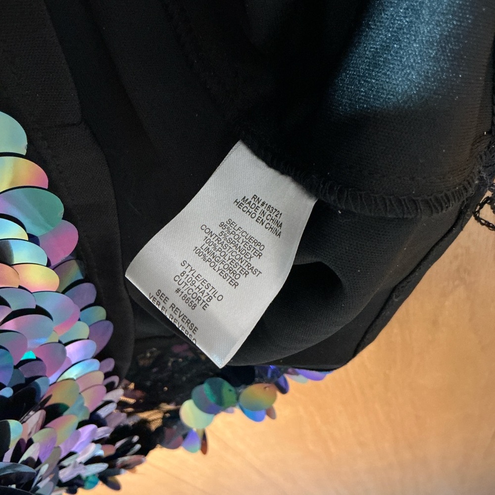 City Studio Juniors Sequin Paillette Mini Dress Iridescent Blue and Green SM New - Picture 11 of 12